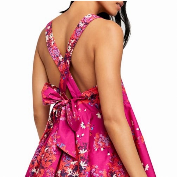 FREE PEOPLE COTTON BABYDOLL SQUARE NECK MINI DRESS IN POP COMBO FLORAL POP COMBO - Picture 10 of 13